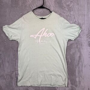 Akoo Mens XL Mint Green Speckled Confetti Graphic Tee